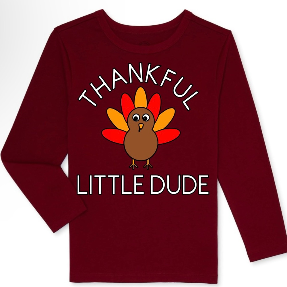 Boys Thanksgiving Themed Long Sleeved Tee